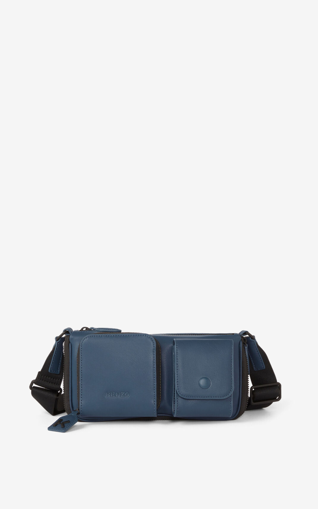 Bolsa Tiracolo Kenzo Small Kompact Couro Masculino - Azuis | 864MRSPGF